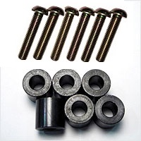 NANIWAYA/ナニワヤ ハイトスペーサー 20mm/6個セット（M6ボルト）※画像と異なりスペーサーはシルバーメッキになります。