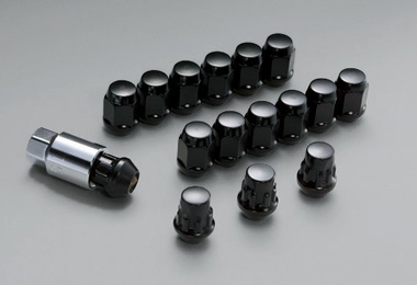 無限/MUGEN ホイールナット＆ロックセット 4ホール用 ブラック  商品番号：08181-M07-K0S0-BL