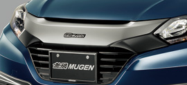 無限/MUGEN フロントスポーツグリル スーパープラチナ・メタリック×ツヤ有りブラック ヴェゼル/RU1、RU2、RU3、RU4  商品番号：75100-XMR-K0S0【代引き決済不可】