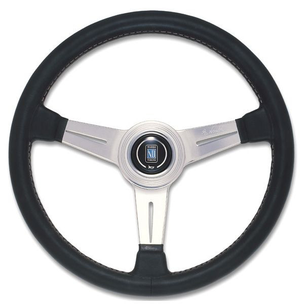 NARDI/ナルディ CLASSIC（クラシック） ブラックレザー/ポリッシュスポーク 36φ 商品番号：N132