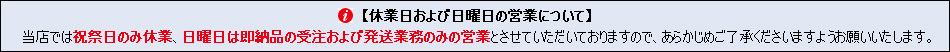 休業日および日曜日の営業について