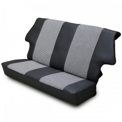 COBRA/コブラ OLD MINI（オールドミニ）リアシートカバー ブラックレザー×HOUNDTOOTH（千鳥格子・ペピータ柄）